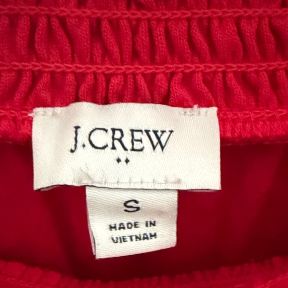 J Crew Red Textured Ruffle Blouse - Picture 2 of 5
